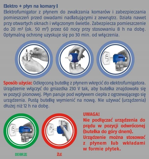 Elektrofumigator + płyn na komary Bros 40 ml