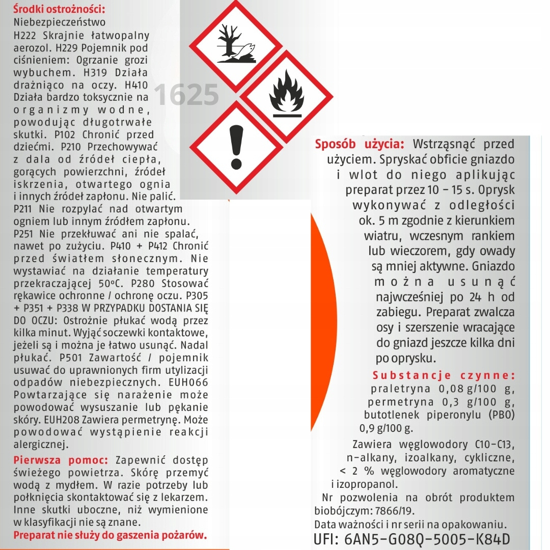 Gaśnica na osy i szerszenie Bros 300 ml