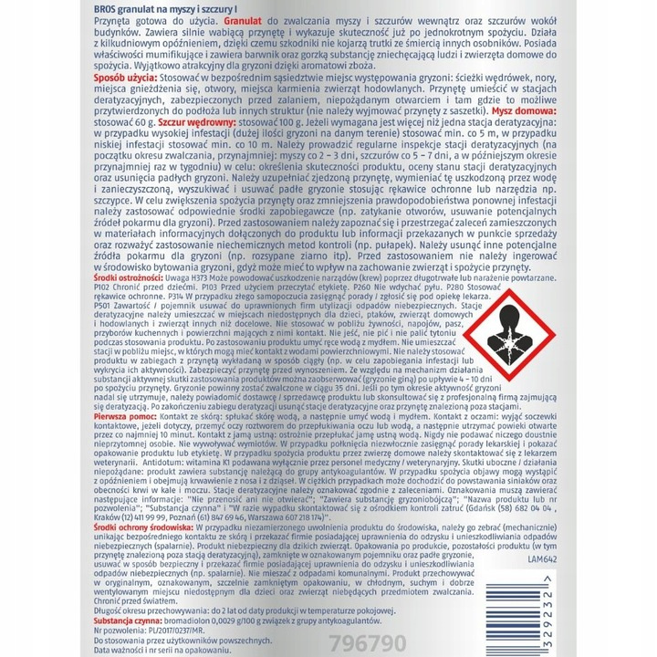 Granulat na myszy i szczury Bros 100 g