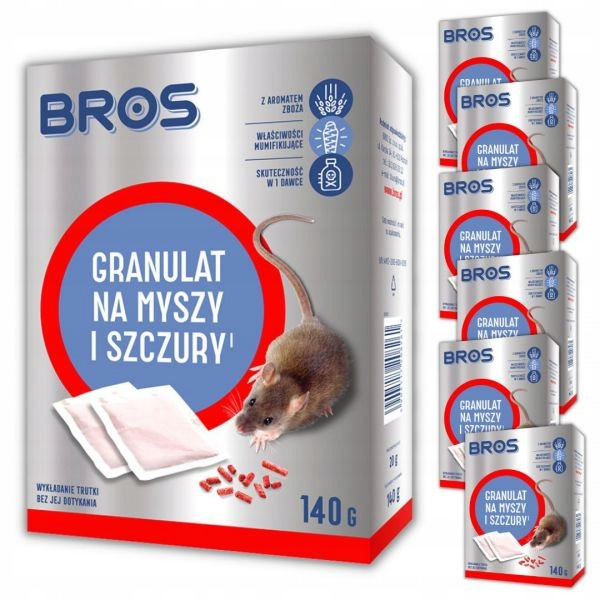 Granulat na myszy i szczury Bros 140 g