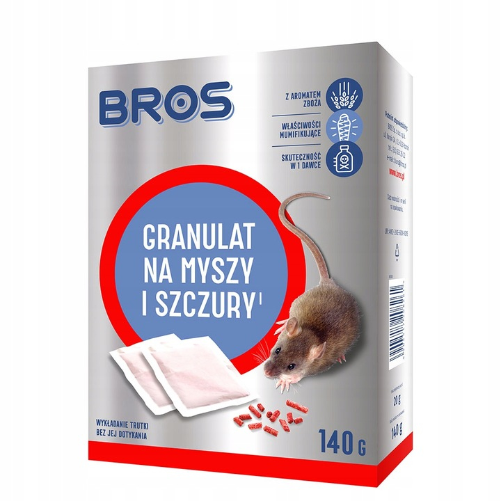 Granulat na myszy i szczury Bros 140 g