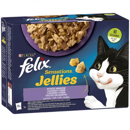 Karma dla kota Felix Sensations Jellies mix smaków w galaretce 1,02 kg (12 x 85 g)