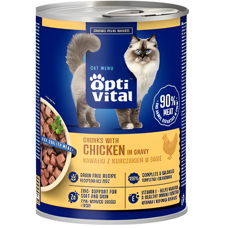 Karma dla kota OptiVital z kurczakiem w sosie 415 g