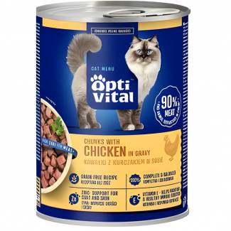 Karma dla kota OptiVital z kurczakiem w sosie 415 g