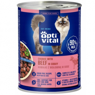 Karma dla kota OptiVital z wołowiną w sosie 415 g