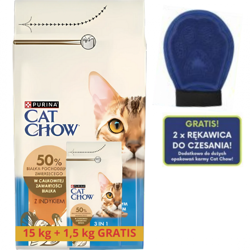 Karma dla kota Purina Cat Chow 3in1 z Indykiem 16,5 kg