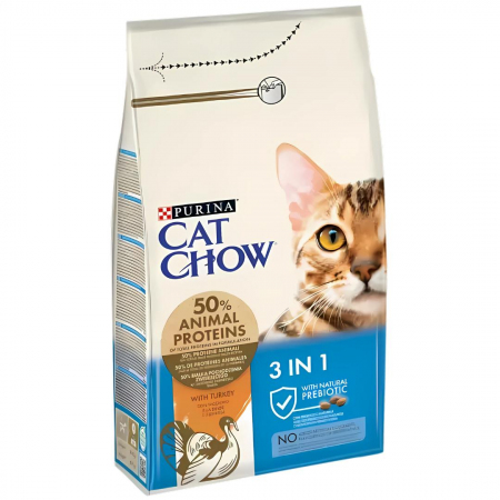 Karma dla kota Purina Cat Chow 3w1 bogata w indyka 1,5 kg