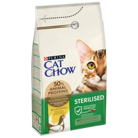 Karma dla kota Purina Cat Chow Sterilised bogata w kurczaka 1,5 kg