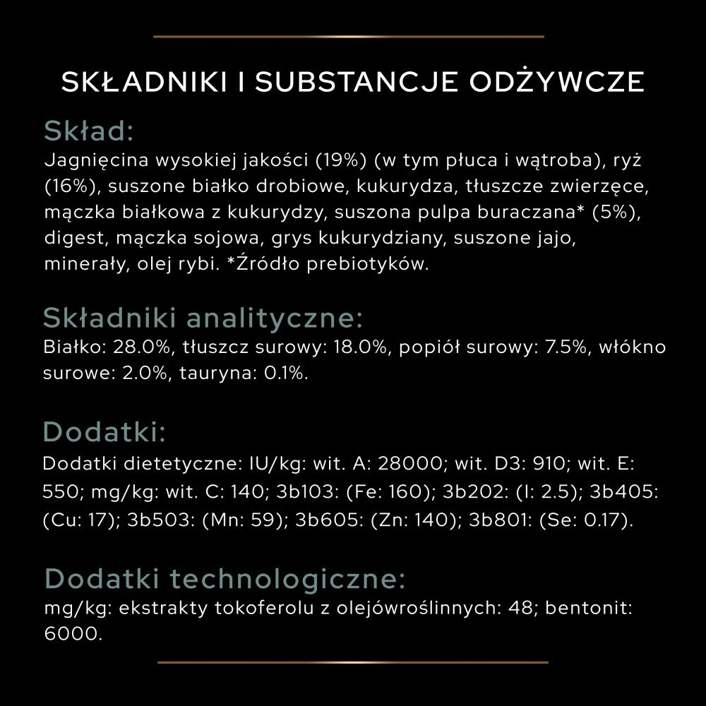 Karma dla psa Purina Pro Plan Sensitive Digestion Large Athletic Adult bogata w jagnięcinę 14 kg
