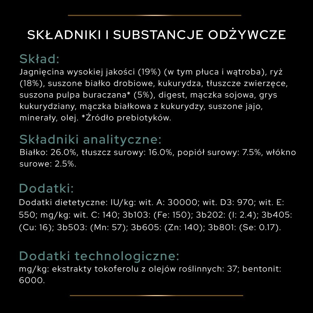 Karma dla psa Purina Pro Plan Sensitive Digestion Medium Adult  bogata w jagnięcinę 14 kg