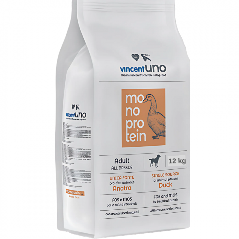 Karma dla psa Vincent UNO monobiałkowa kaczka 12 kg