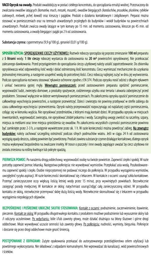 Koncentrat na komary, kleszcze i muchy Green Garden Vaco 1 l