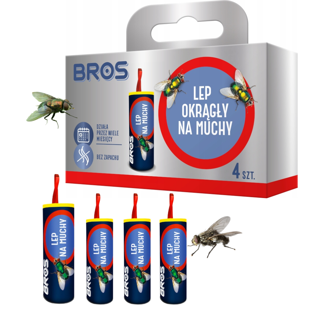 Lep na muchy okrągły Bros (4 sztuki)