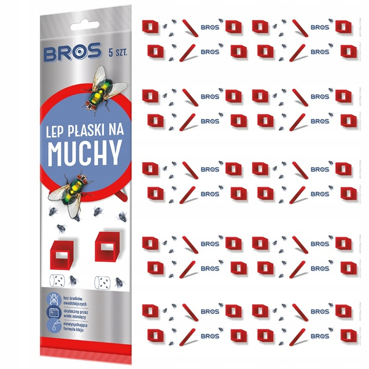 Lep na muchy płaski Bros (5 sztuk)