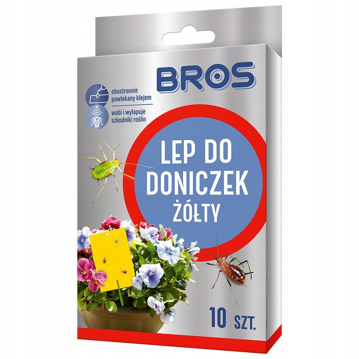 Lep żółty do doniczek Bros (10 sztuk)