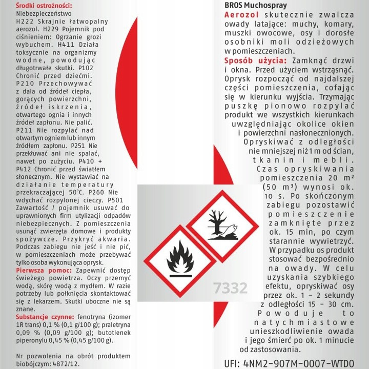 Muchospray na muchy i komary Bros 400 ml