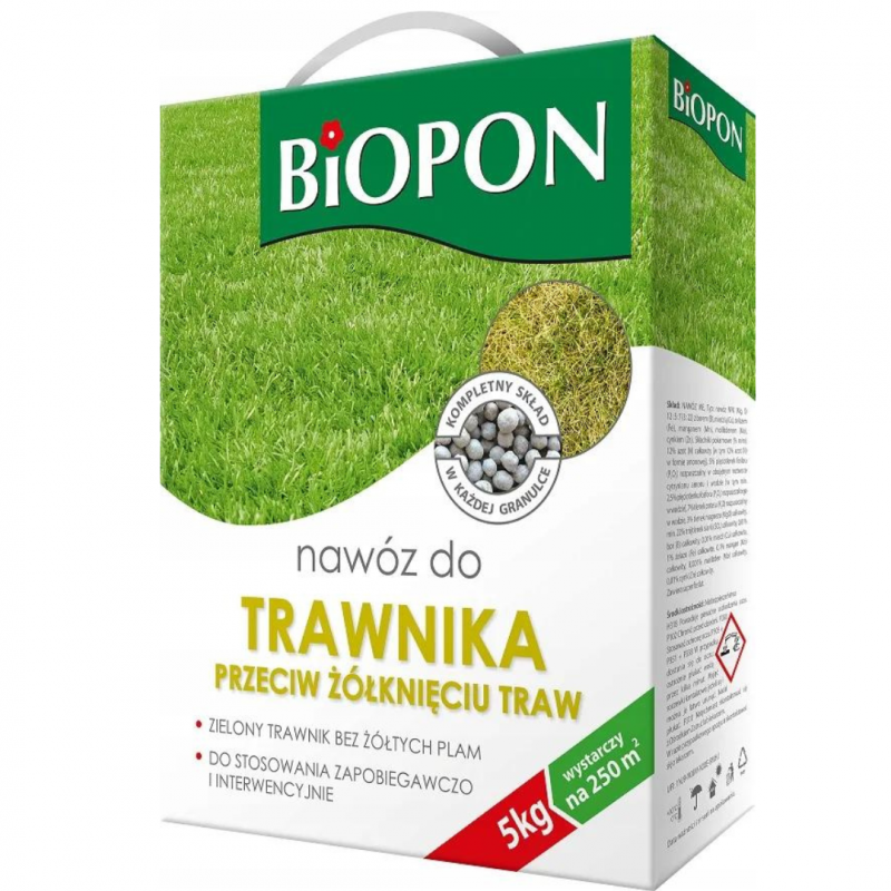 Nawóz do trawnika przeciw żółknięciu Biopon 5 kg