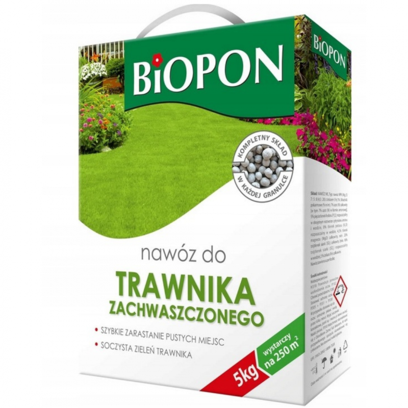Nawóz do trawnika zachwaszczonego Biopon 5 kg