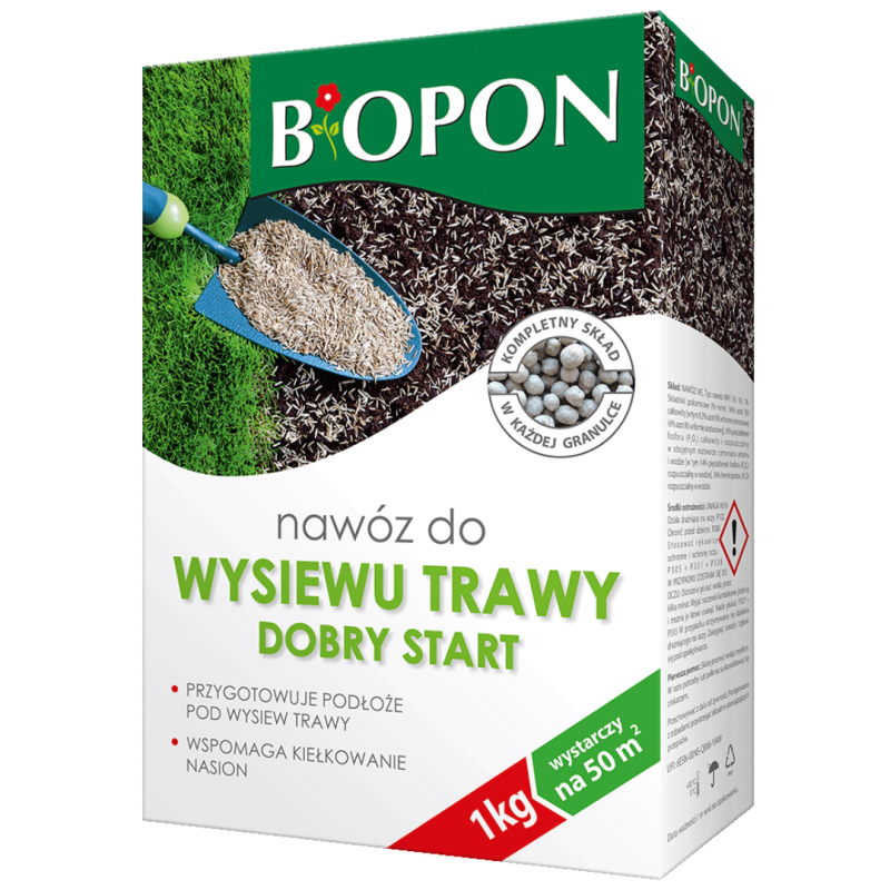 Nawóz do wysiewu trawy dobry start Biopon 1 kg