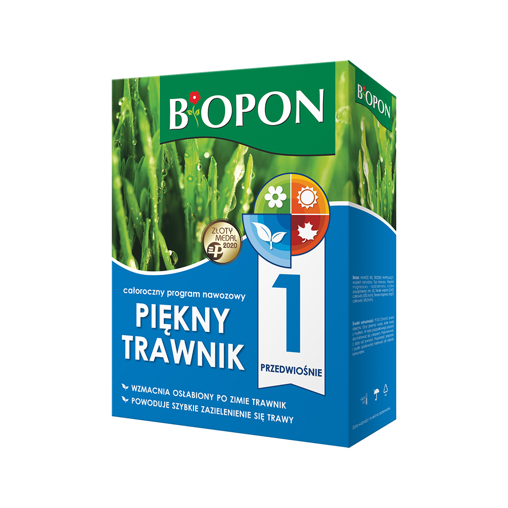 Nawóz Piękny trawnik całoroczny program Biopon 4 x 2 kg