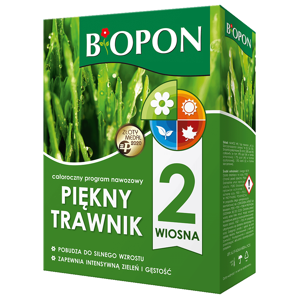 Nawóz Piękny trawnik całoroczny program Biopon 4 x 2 kg