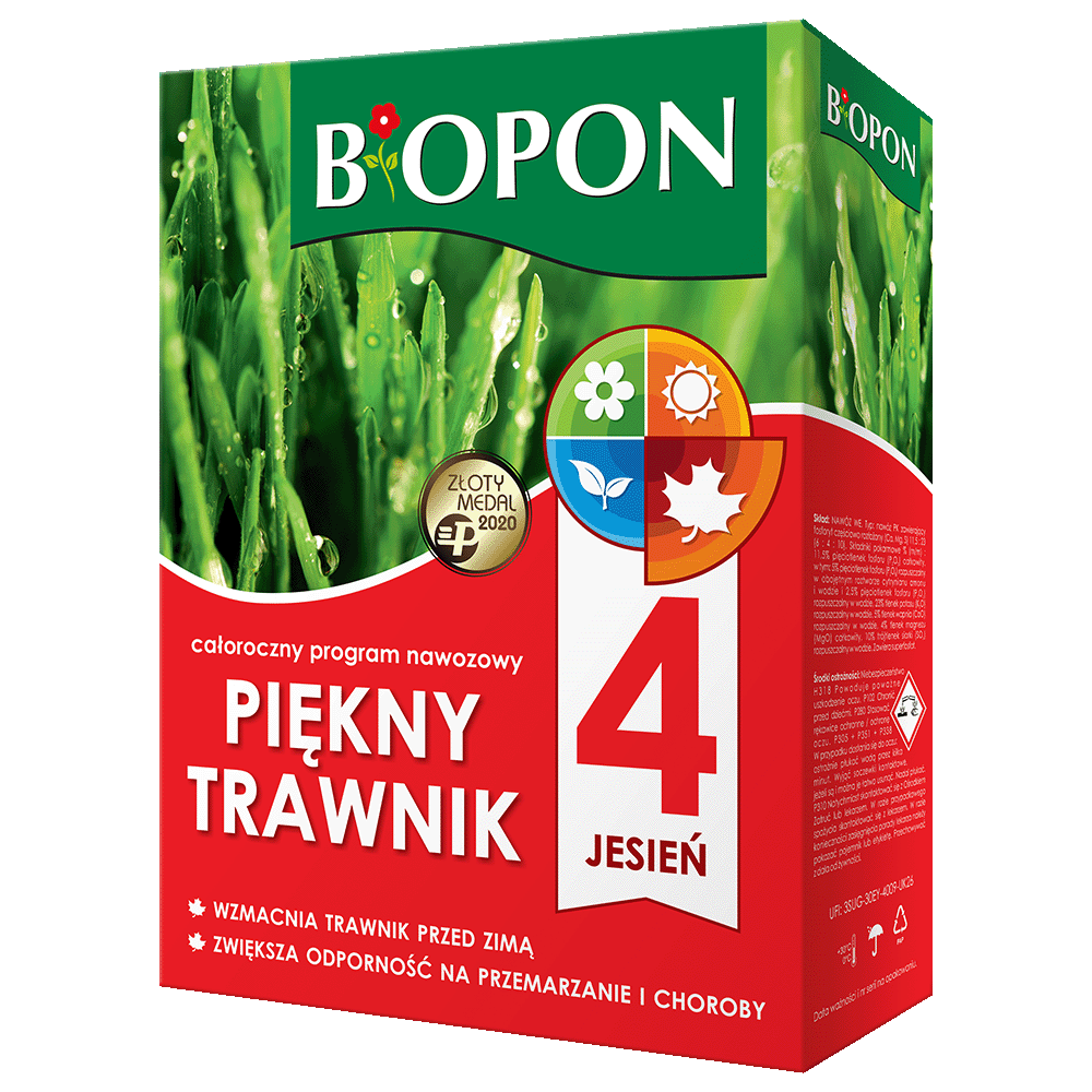Nawóz Piękny trawnik całoroczny program Biopon 4 x 2 kg