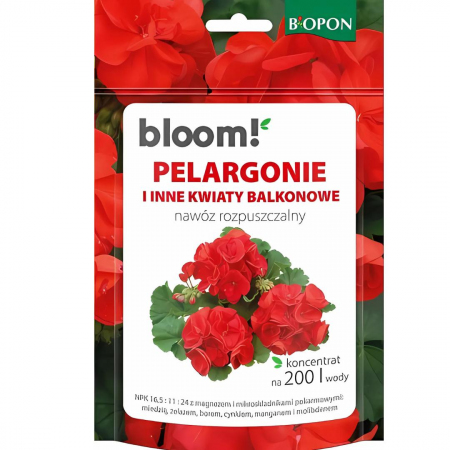 Nawóz rozpuszczalny Bopon bloom! pelargonie i inne kwiaty balkonowe 200 g