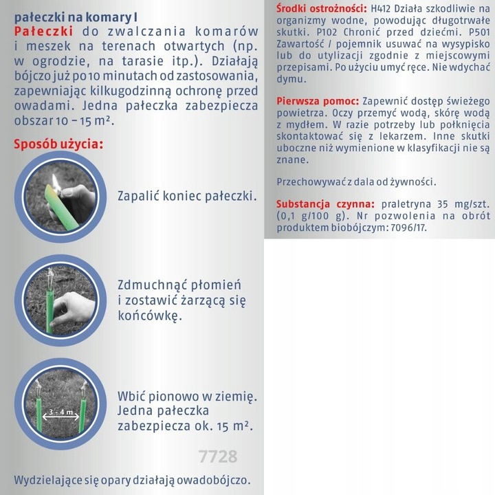 Pałeczki na komary Bros