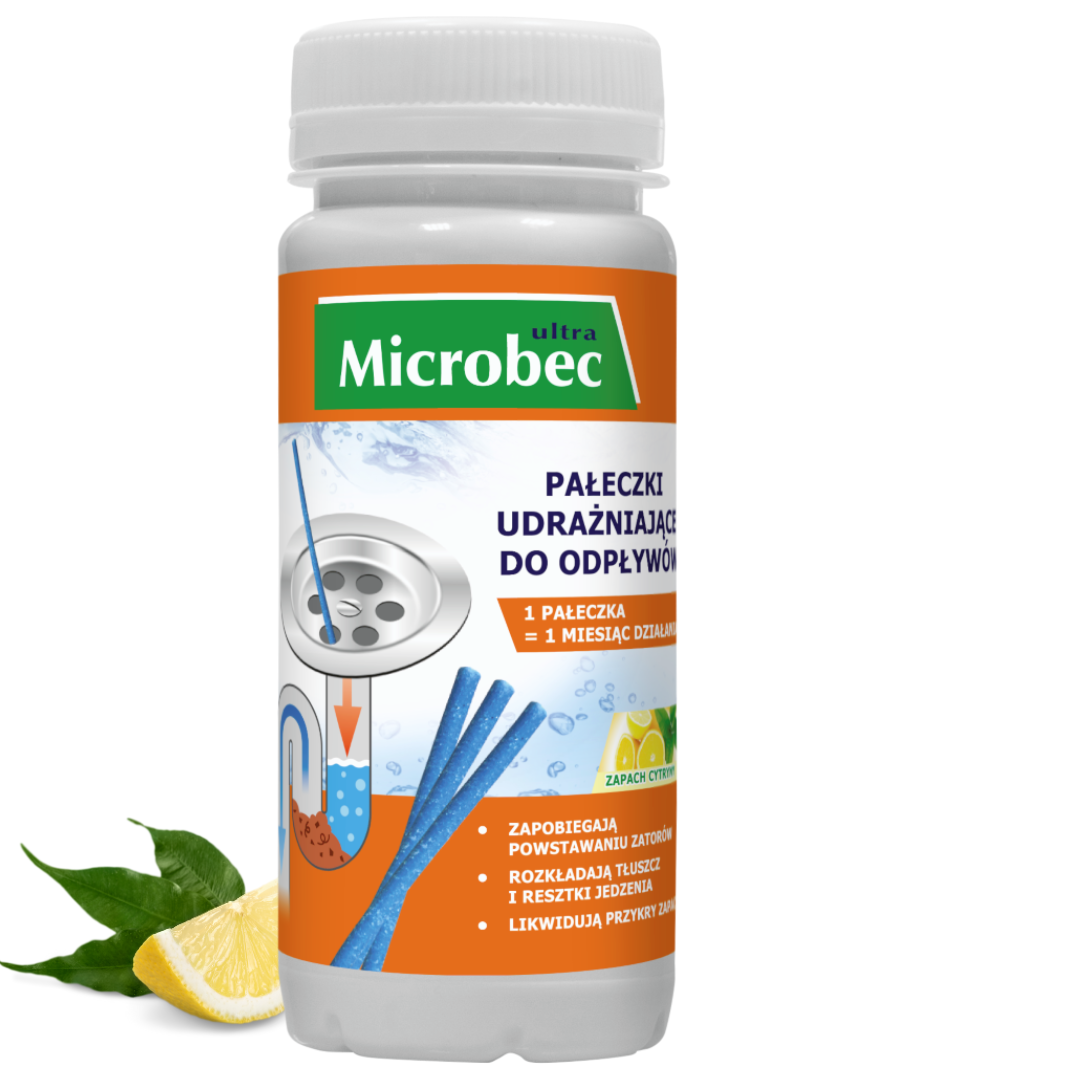 Pałeczki udrażniające do odpływów Microbec Ultra (12 sztuk)