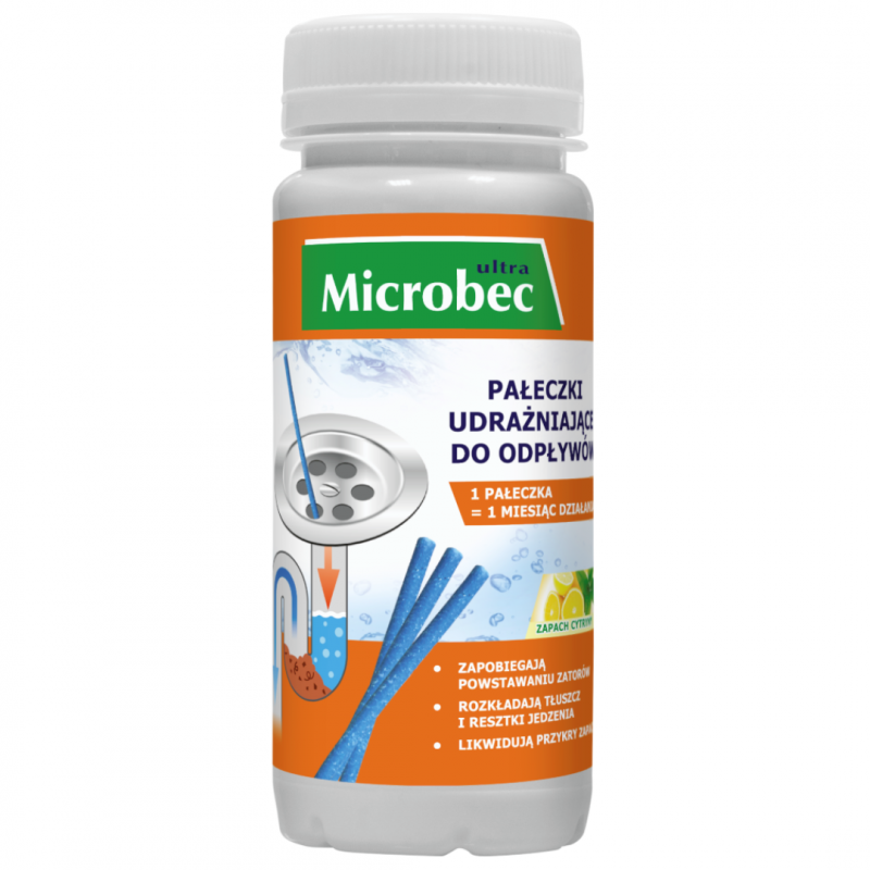 Pałeczki udrażniające do odpływów Microbec Ultra (12 sztuk)