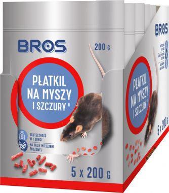 Płatkil na myszy i szczury Bros 1 kg (5x200 g)