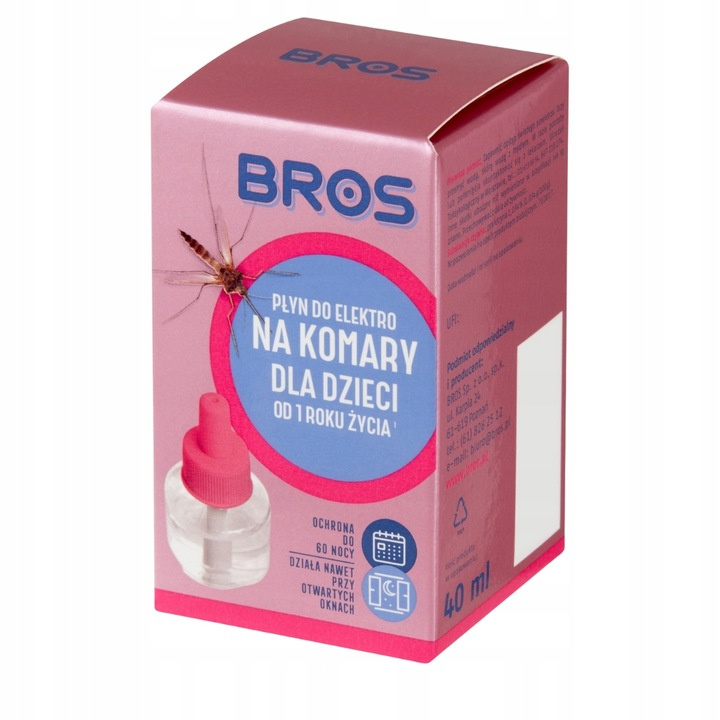 Płyn do elektro na komary dla dzieci Bros sensitive 40 ml (60 nocy)