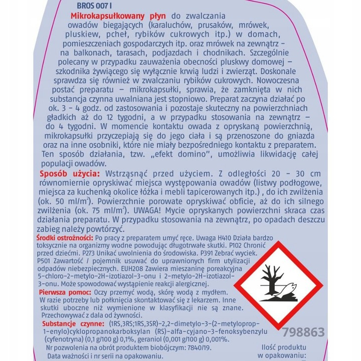 Płyn pluskwy i rybiki cukrowe 007 Bros 400 ml