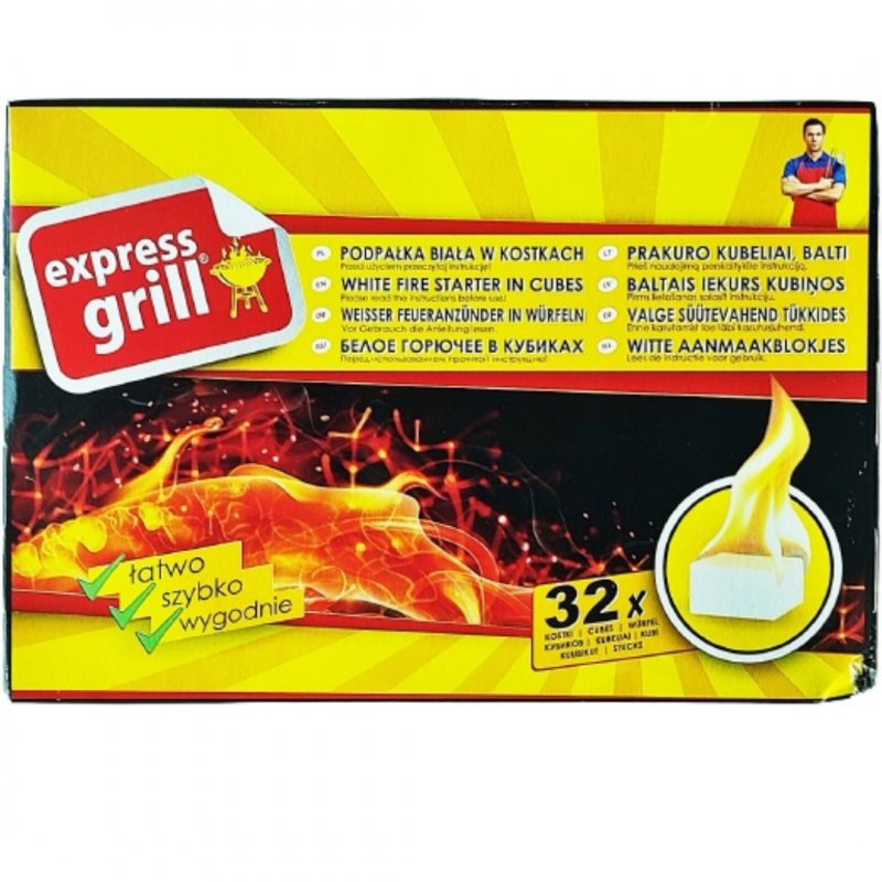 Podpałka w kostce Flambit do grilla, pieców i kominków (32 sztuki)