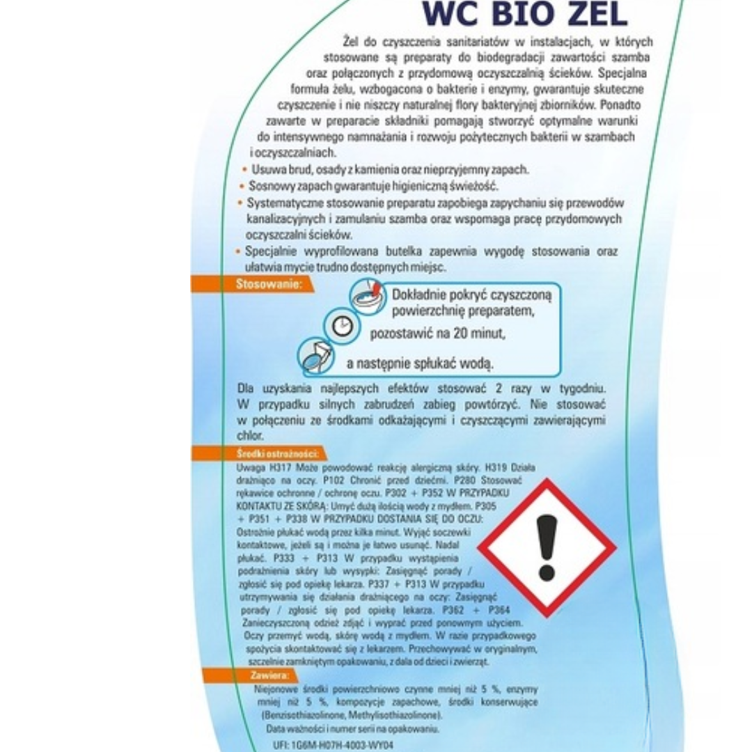 Preparat do biodegradacji szamb i przydomowych oczyszczalni ścieków Microbec Ultra 1 kg + Microbec WC BIO Żel 500 ml