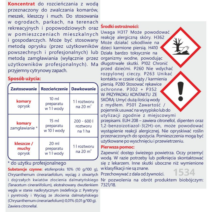 Preparat na komary i kleszcze Bagosel 100ec 250 ml Bros