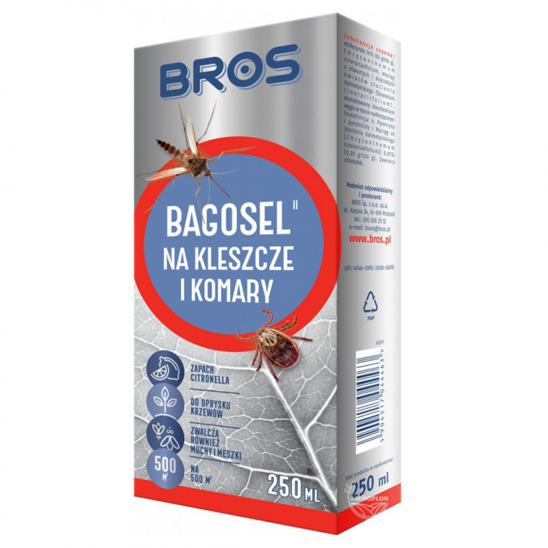 Preparat na komary i kleszcze Bagosel 100ec 250 ml Bros