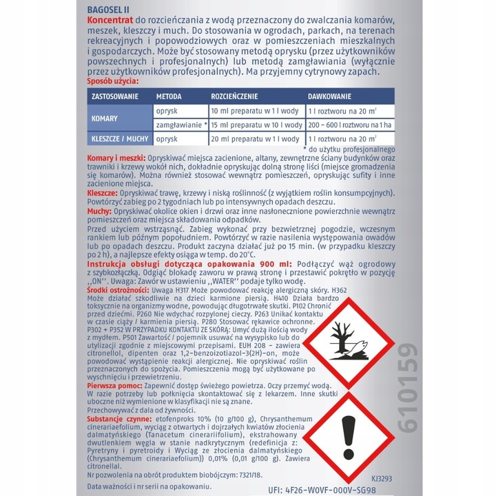 Preparat na komary i kleszcze Bagosel 100ec 30 ml Bros