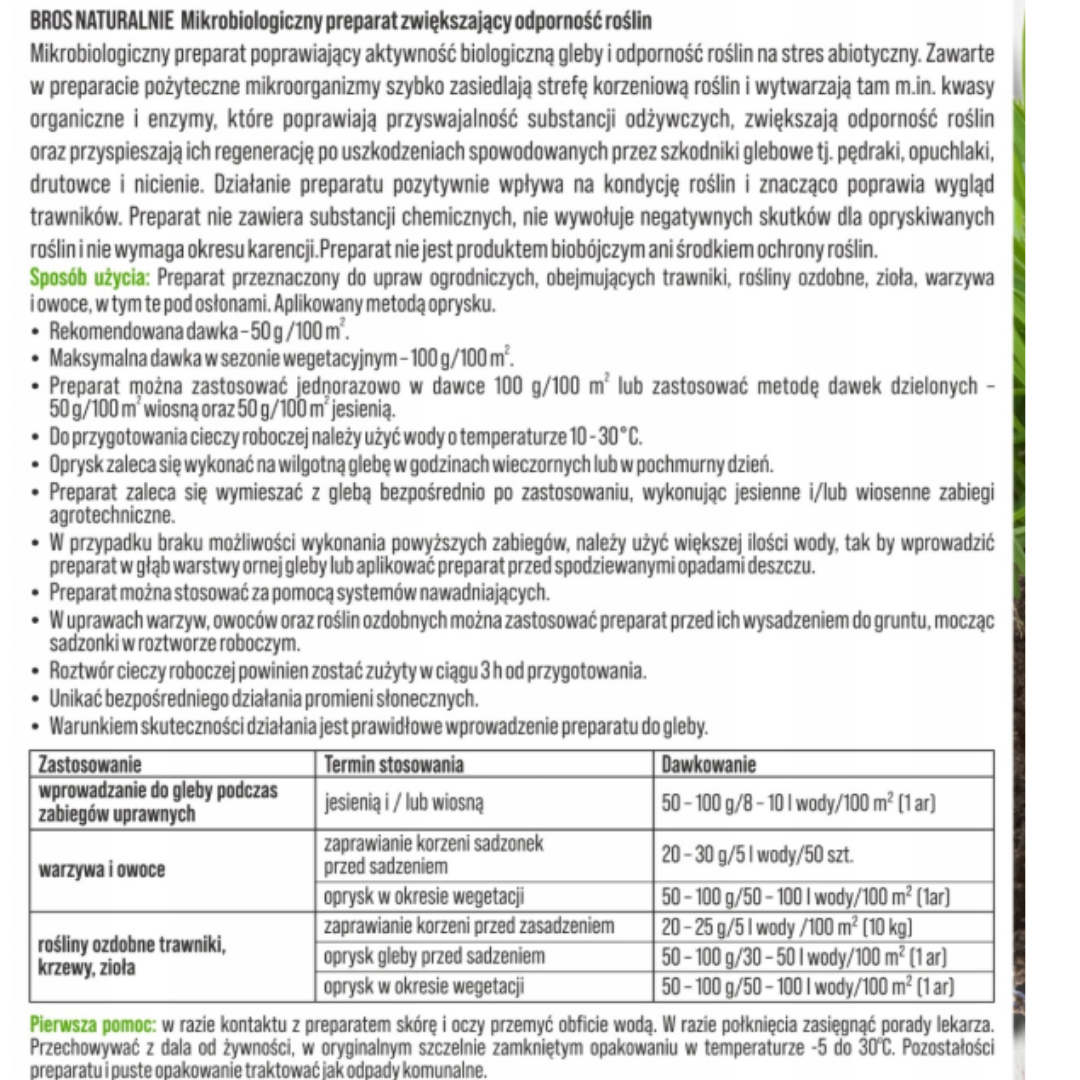 Preparat na pędraki, nicienie, opuchlaki Bros naturalnie 50 g