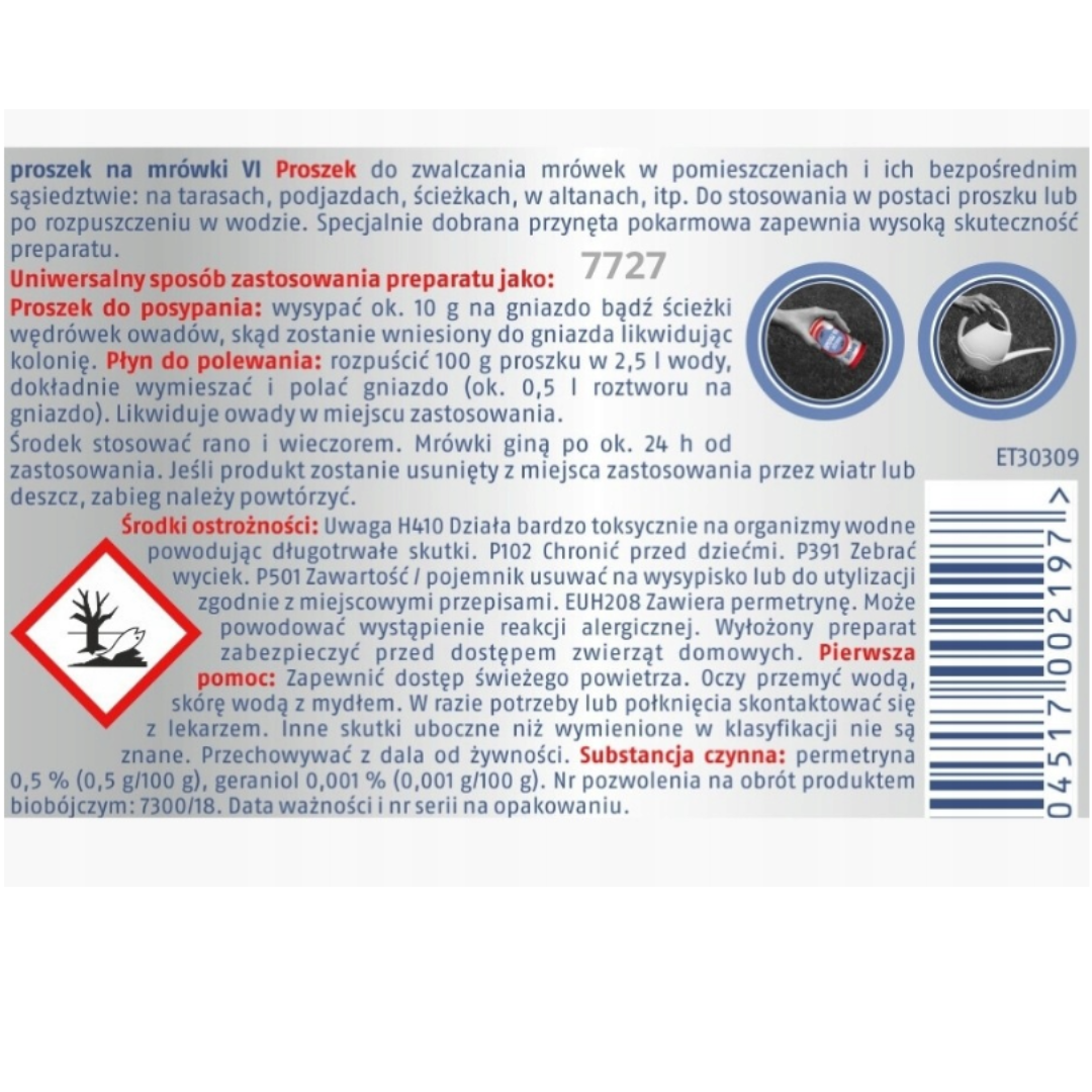 Proszek na mrówki zapas Bros 100 g