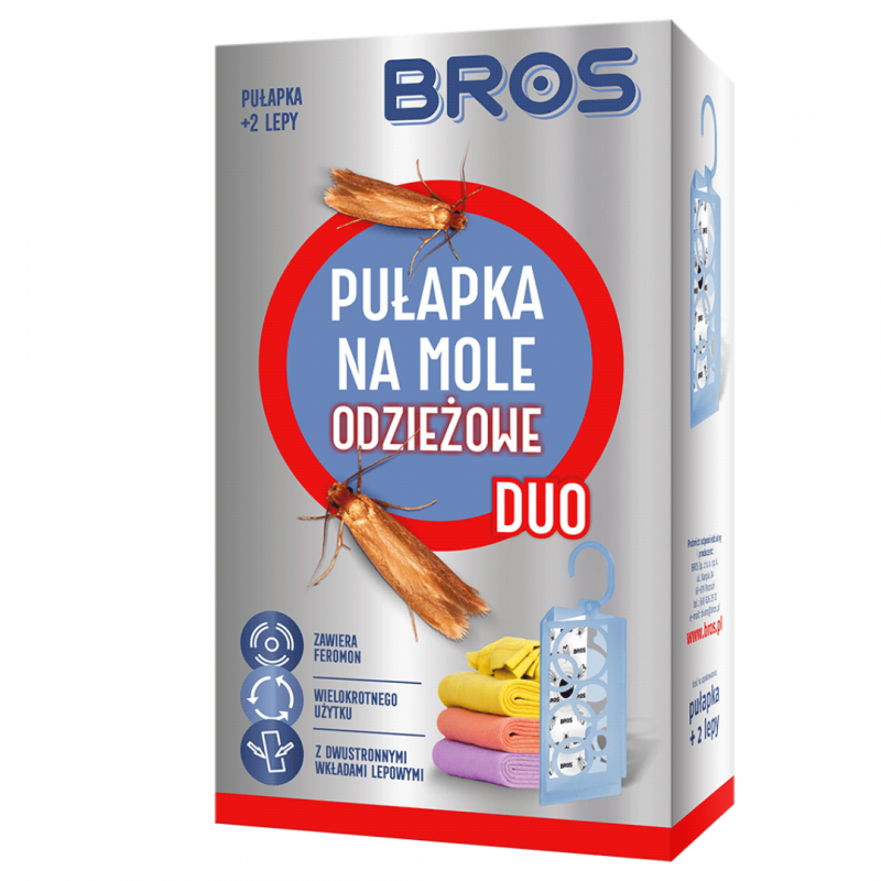 Pułapka na mole odzieżowe Duo + 2 lepy Bros