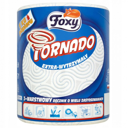 Ręcznik papierowy Foxy Tornado 3-warstwowy (1 rolka)