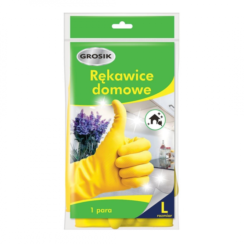 Rękawice gumowe wielorazowe Grosik (rozmiar L)