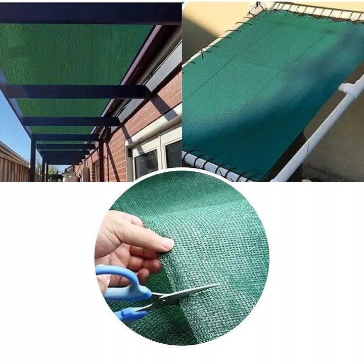 Siatka cieniująca zielona Gardina 1,5 x 10 m + opaski 100 szt.