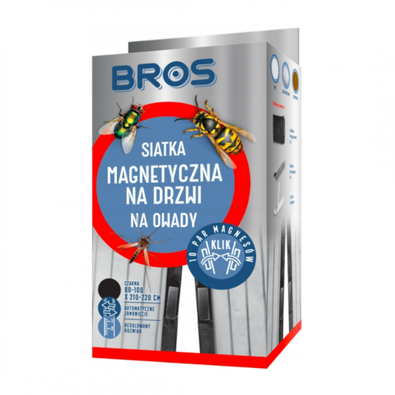 Siatka magnetyczna na drzwi czarna Bros (100 cm x 220 cm)