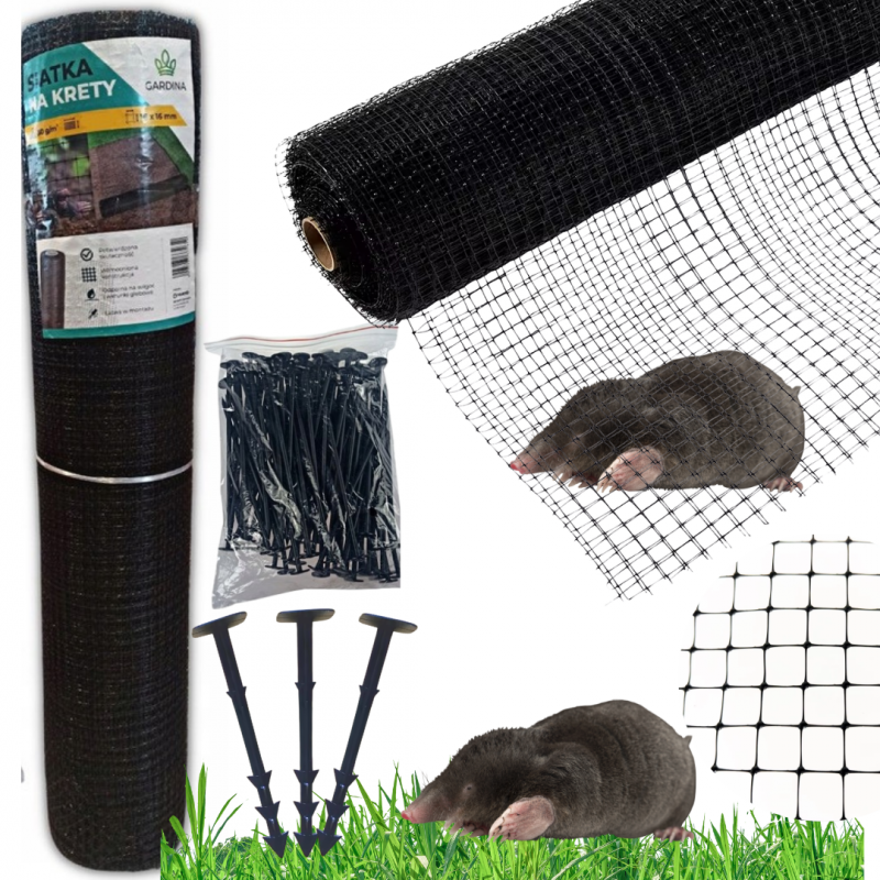 Siatka na krety Gardina 2m x 200 m + 100 szpilek