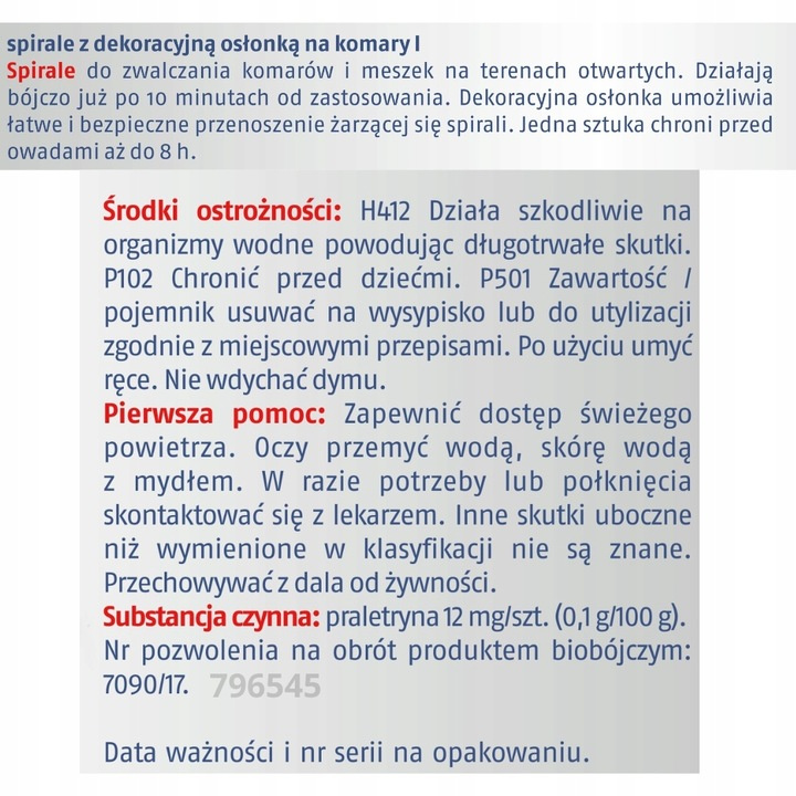 Spirale na komary z dekoracyjną stalową osłonką (6 sztuk spiral)