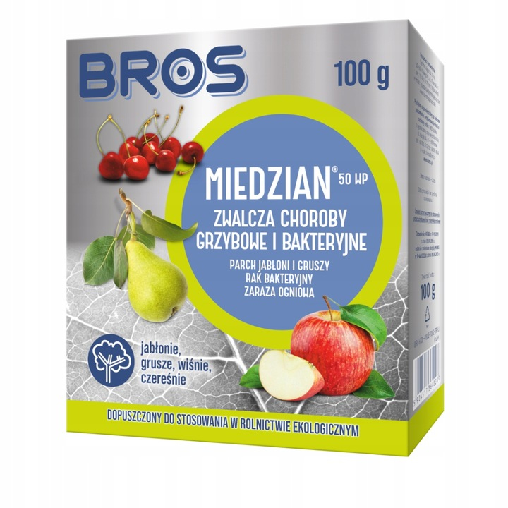 Środek grzybobójczy Miedzian 50 WP Bros 100 g