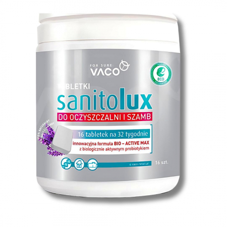 Tabletki do oczyszczalni i szamb Sanitolux Vaco 320 g (16 sztuk)