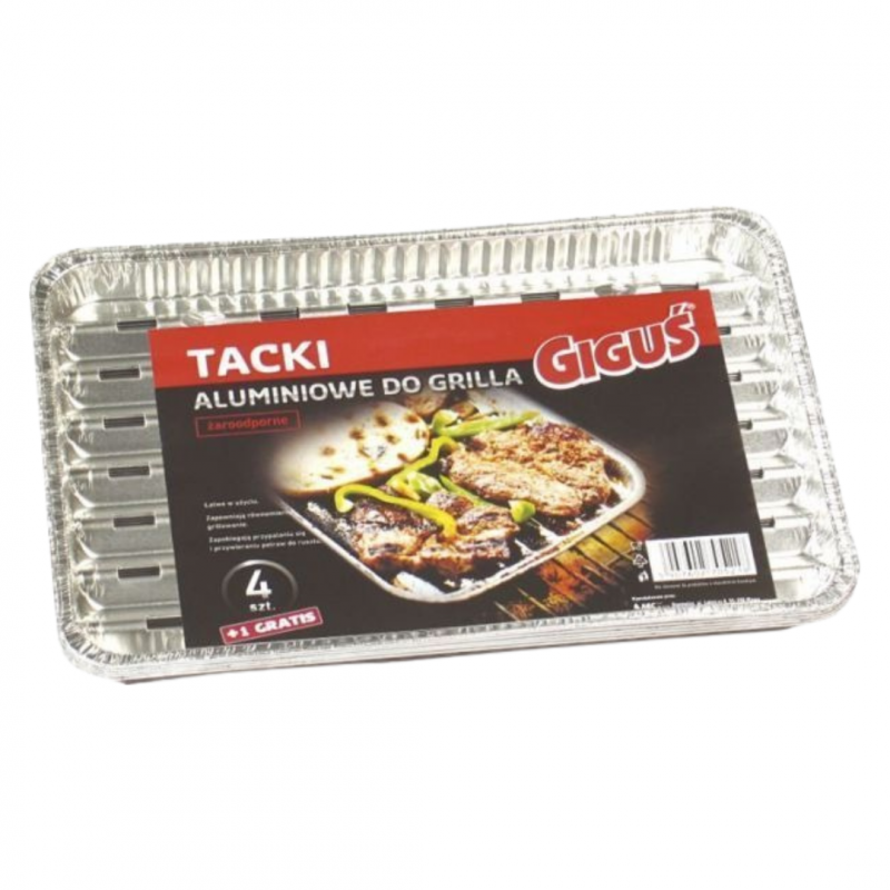 Tacki aluminiowe do grillowania Giguś (4+1 sztuka gratis)